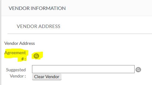Agreement Lookup on KFS Requisition