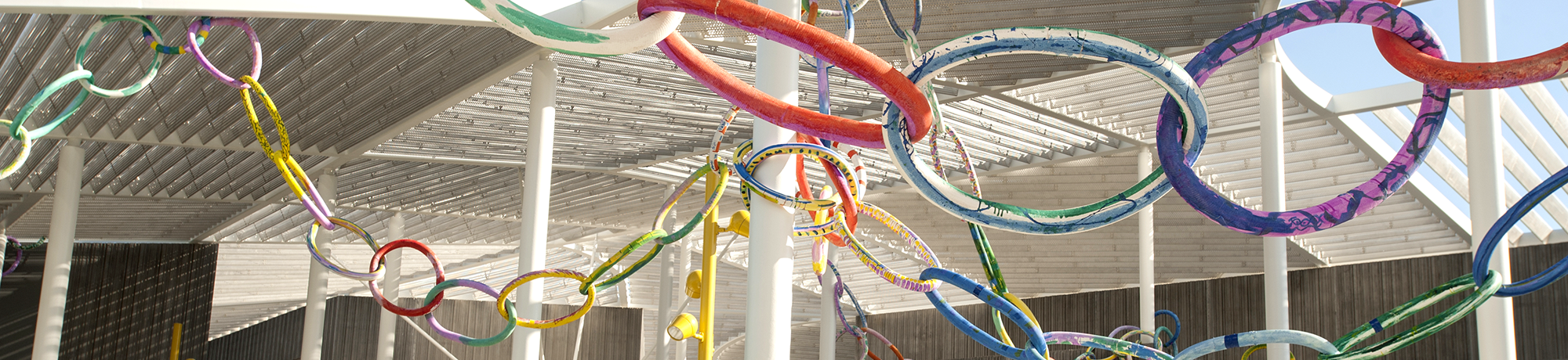 Colorful decorations at the Shrem Museum